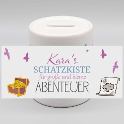 Spardose "Schatzkiste" personalisiert mit Wunschname